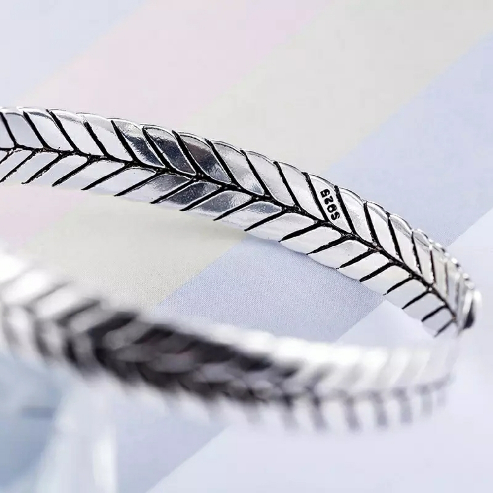 NEW 925 Silver Thick Arrow Bangle Bracelet Cuff - Picture 4 of 13